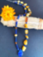 Thumbnail: Butterscoch Baltic Amber Lapis Lazuli Necklace